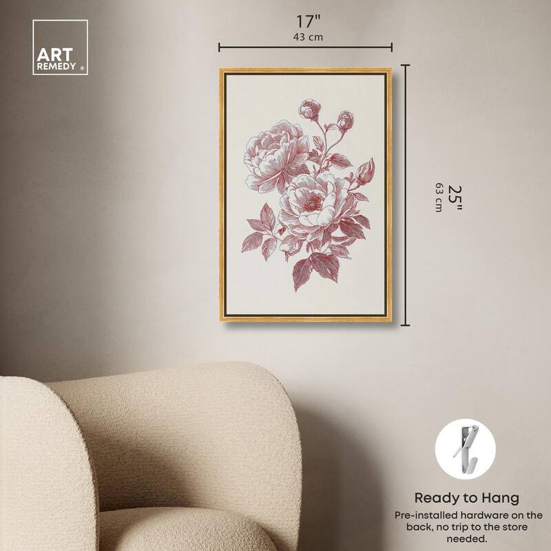 Breezy Red Pencil Blooms Canvas by Art Remedy