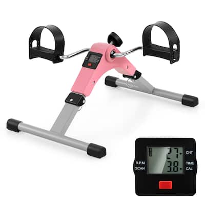 Costway Under Desk Exercise Bike Pedal Exerciser with LCD Display for - See Details