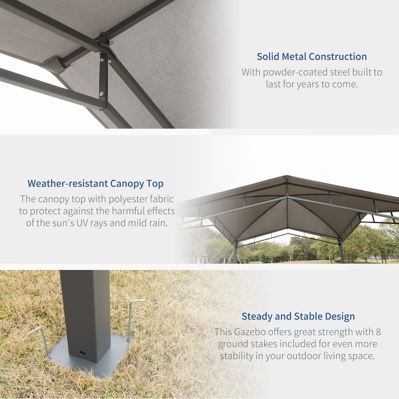 Outsunny 10x10-foot Steel Soft Top Canopy Gazebo