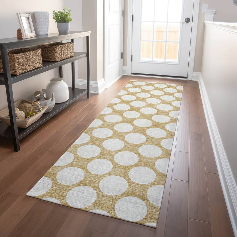 Machine Washable Indoor/ Outdoor Chantille Modern Dots Rug