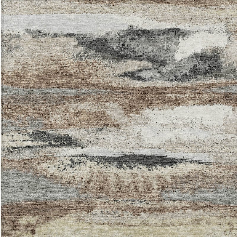 HomeRoots Abstract Transitional Rectangle Outdoor Rug