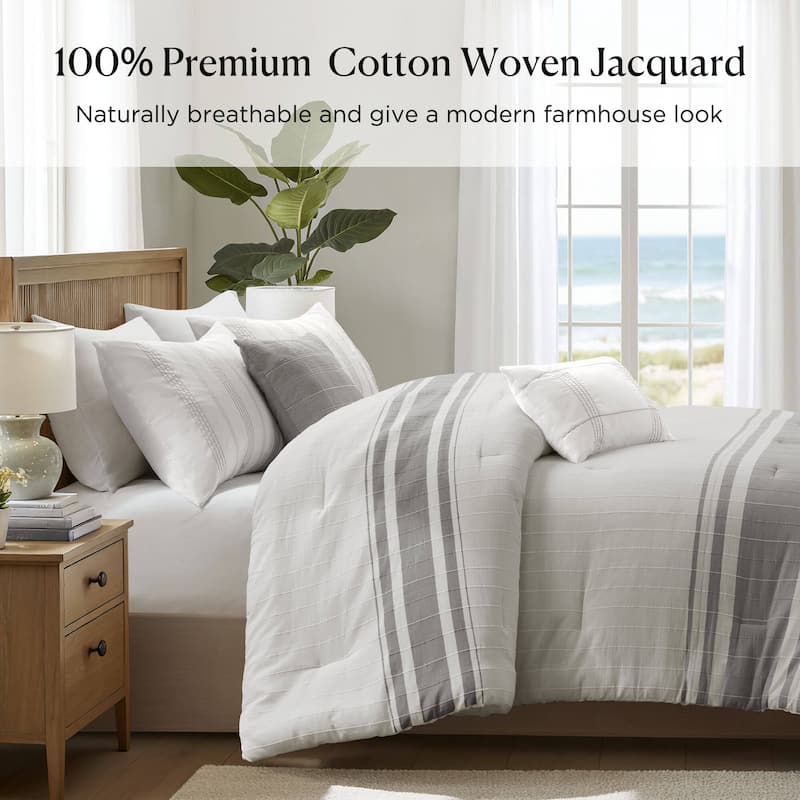 Harbor House Morgan 6 Piece Cotton Jacquard Oversized Comforter Set