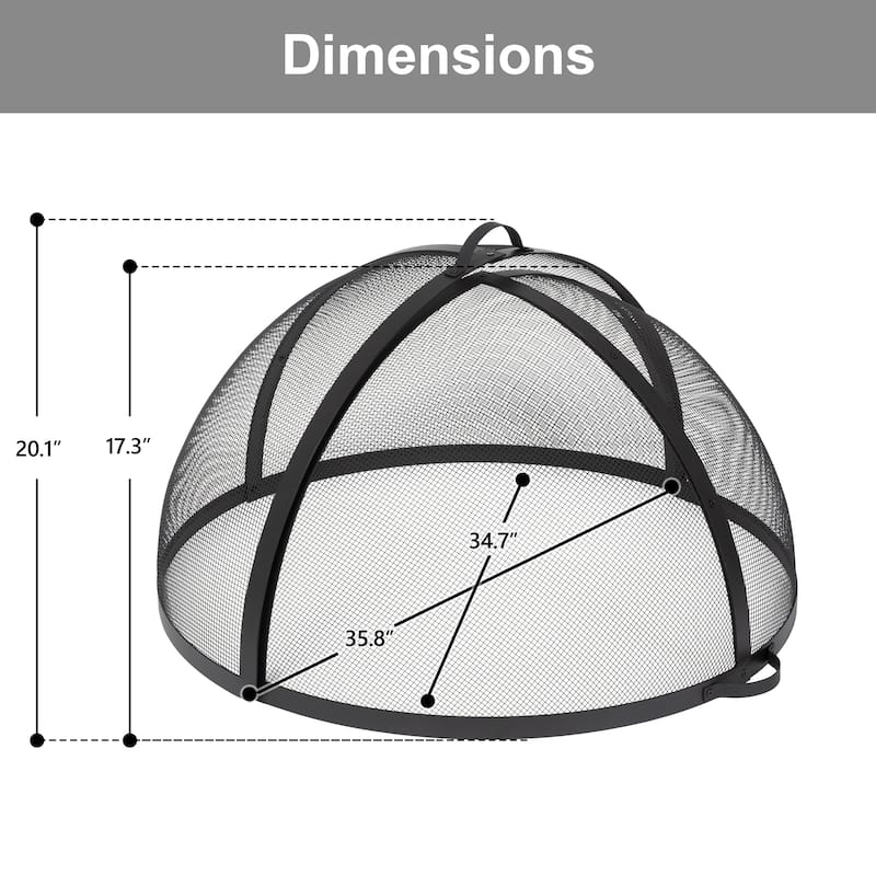 35 inch Round Steel Spark Screen - 35"L x 35"W