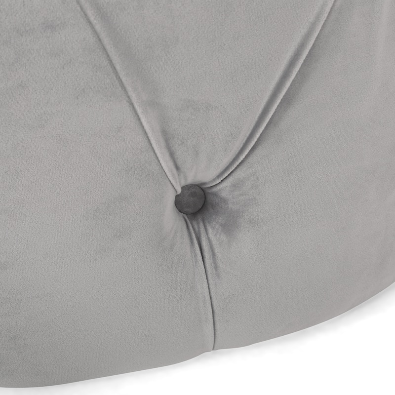 Orla Modern Glam Round Tufted Velvet Ottoman by Christopher Knight Home