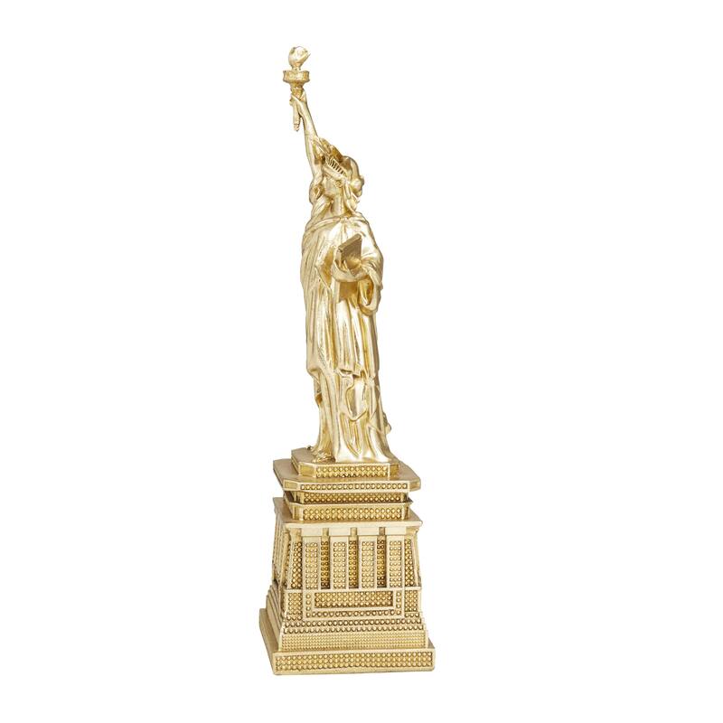 Polystone Statue of Liberty Decorative Sculpture - Gold or Silver - Roche River Decor