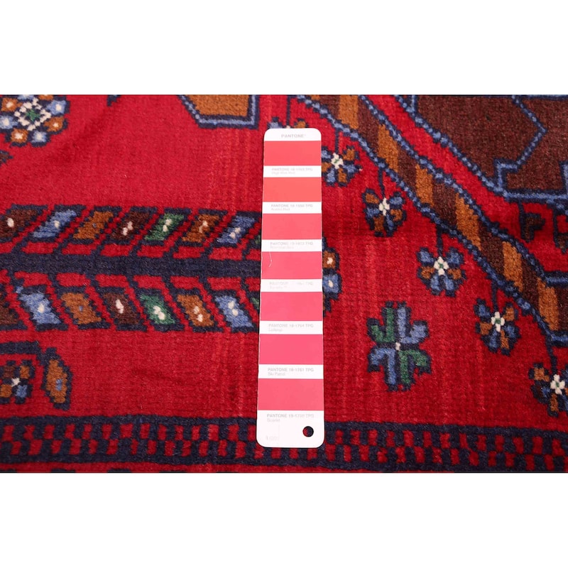 ECARPETGALLERY Hand-knotted Teimani Red Wool Rug - 3'5 x 6'4