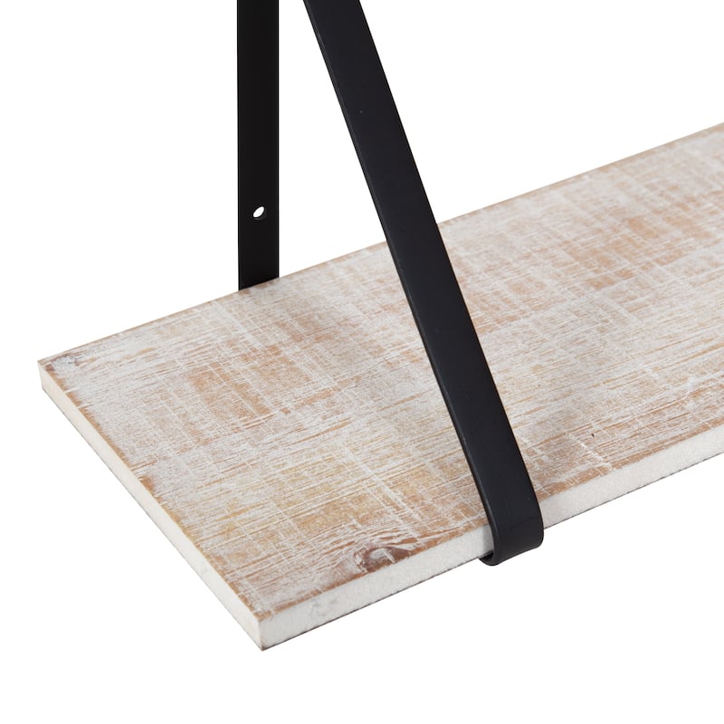 Kate and Laurel Soloman Wood 2 Piece Shelves with Metal Brackets