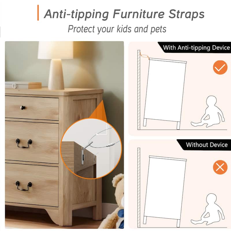WAMPAT White Dresser TV Stand for TVs up to 110", 12 Drawers Large Dresser Entertainment Center, Wood TV Console Table