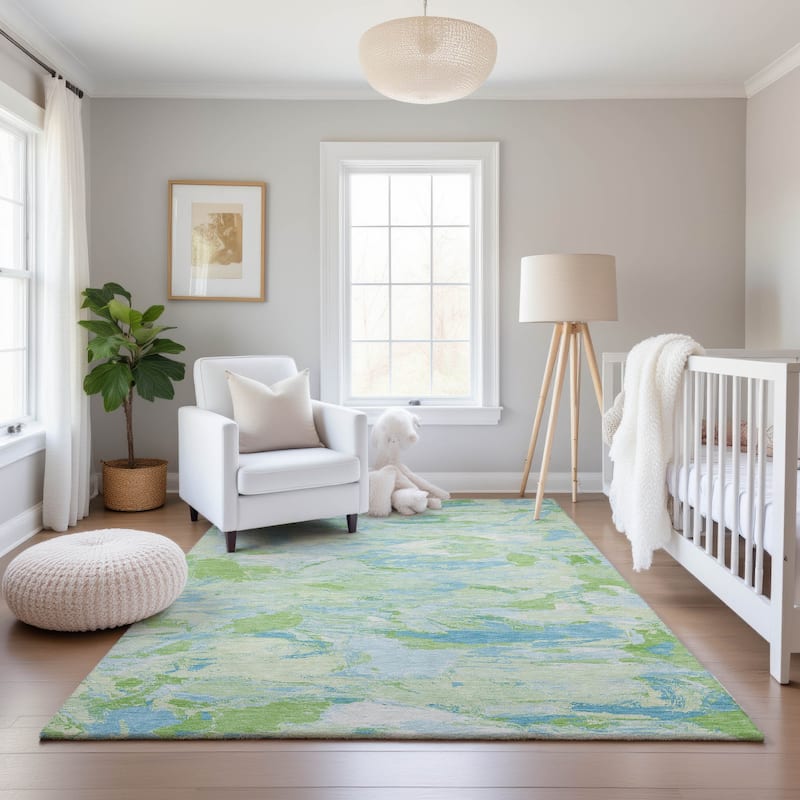 Premium Washable Super Soft Contemporary Brushstrokes Mayfield Rug