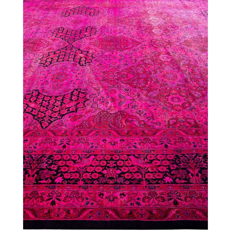 Overdyed, One-of-a-Kind Hand-Knotted Area Rug - Pink - 10' 3" x 16' 0"