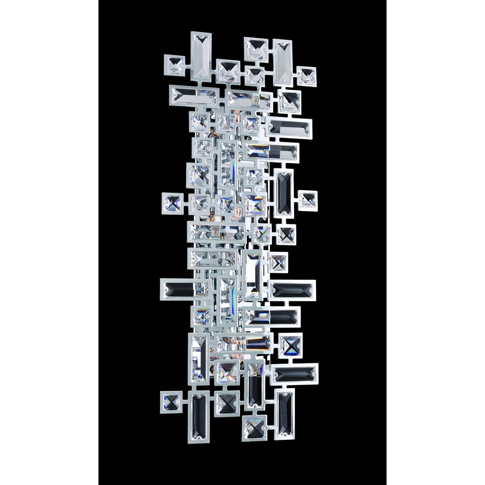 Allegri Vermeer 4 Light Wall Sconce - Chrome with Clear Crystals