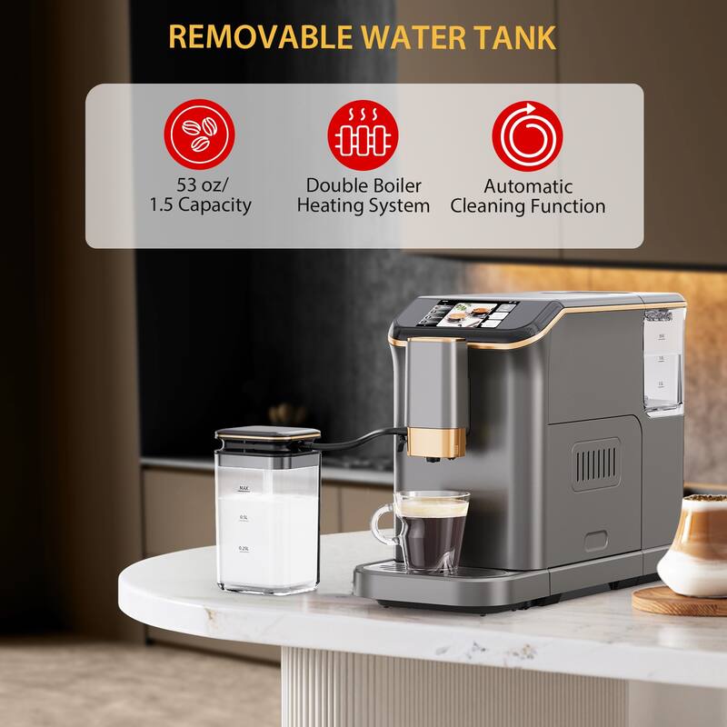 Fully Automatic Espresso Coffee Machine,20 Bar Espresso & Coffee Machine with Milk Frother