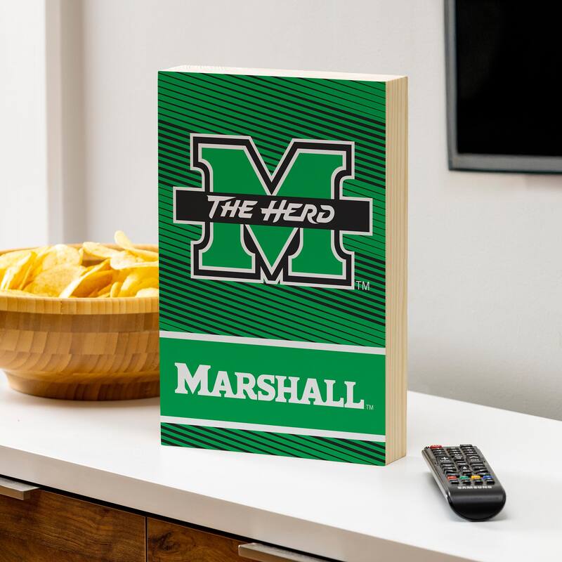 Marshall University Wooden Tabletop Mantel Shelf Sign - 8" x 12"