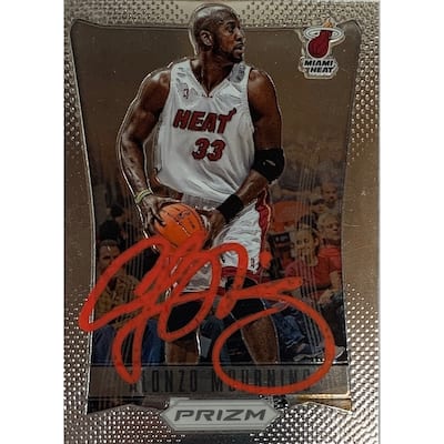 Alonzo Mourning 2012 Panini Prizm Basketball Signed Card #200 Auto JSA COA - 8'6" x 11'6"