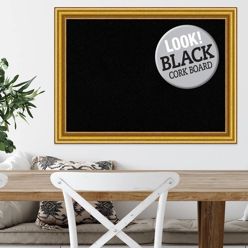 Framed Black Cork Board, Townhouse Gold