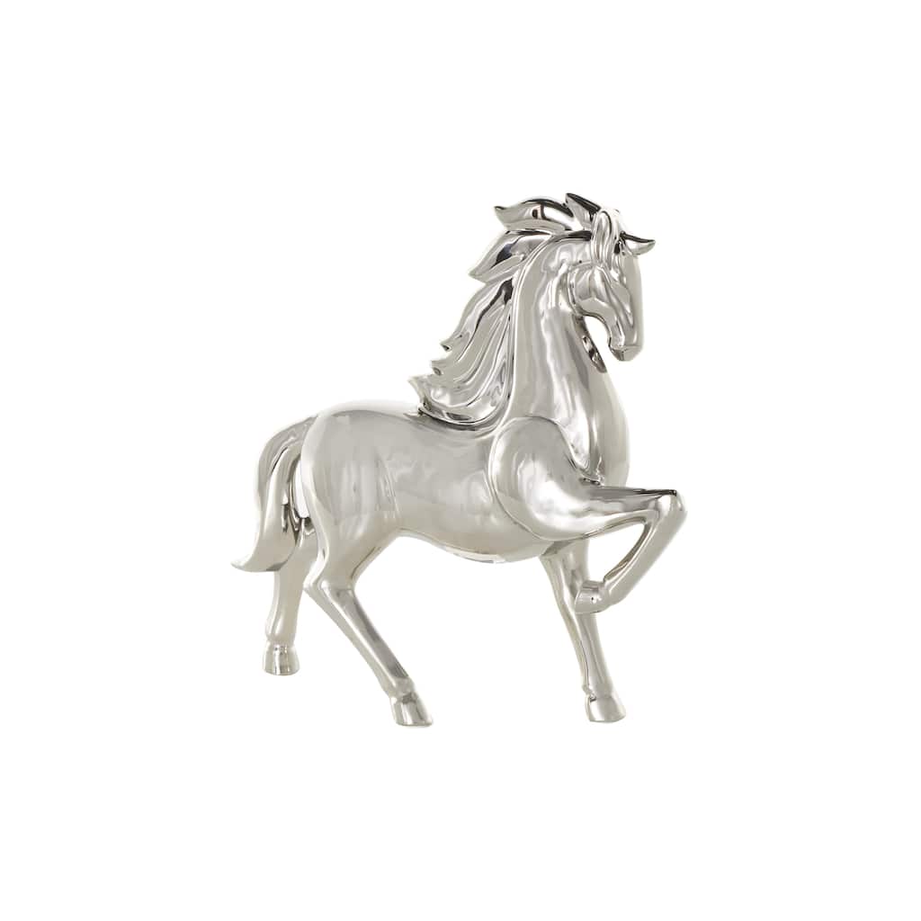 Ceramic Prancing Horse Decorative Sculpture - Gold or Silver