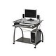 Topcraft Modern Computer Desk with Keyboard Tray & Shelf, Pewter - Bed ...