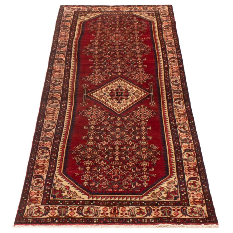 ECARPETGALLERY Hand-knotted Anadol Red Wool Rug - 3'5 x 9'1