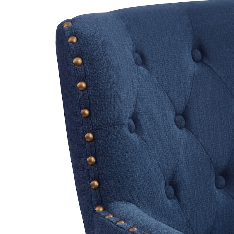 Club Chair Upholstered Button Tufted Accent Chair with Ottoman and Pillow