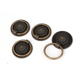 Cabinet Drawer Door Metal 3cm Diameter Round Ring Pull Handles 4pcs ...