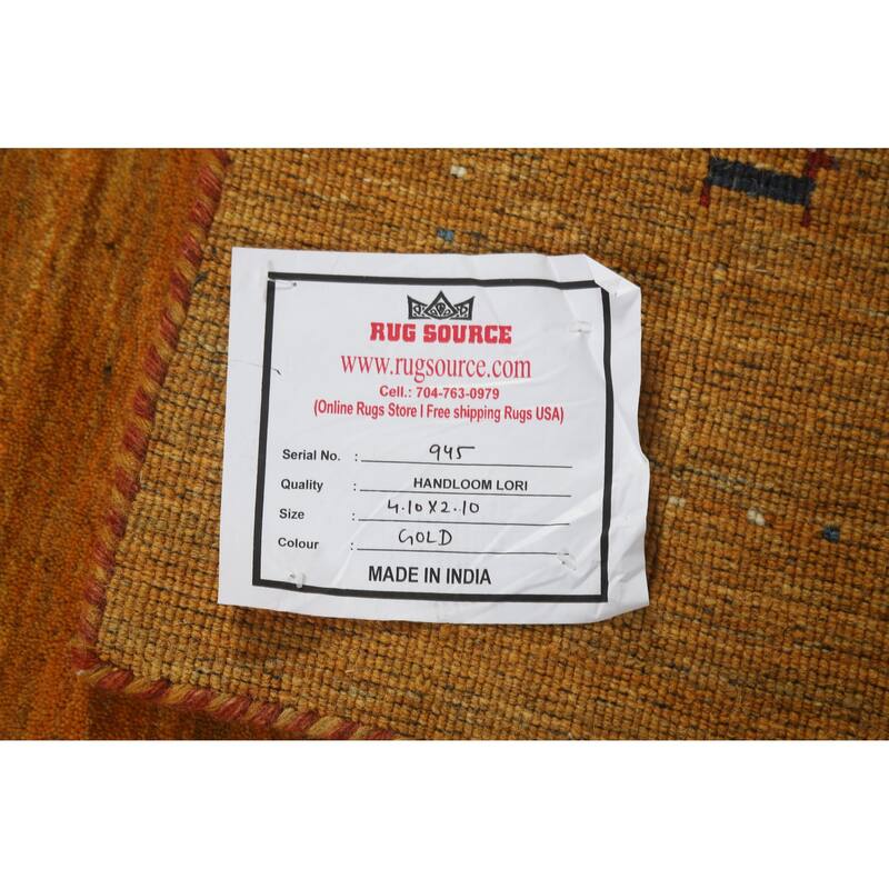 Little Animals Yellow Gabbeh Indian Rug Handmade Wool Carpet - 2'10" x 4'10"