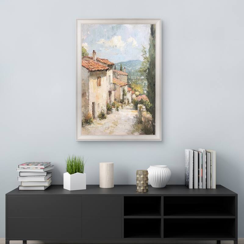 Masterpiece Art Gallery| Village Path by Petals Prints Design - Framed Canvas Art Print