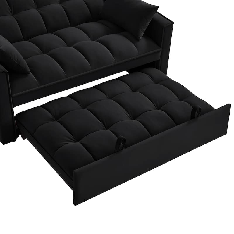 Velvet 4-in-1 Pull-Out Loveseat Sofa Bed