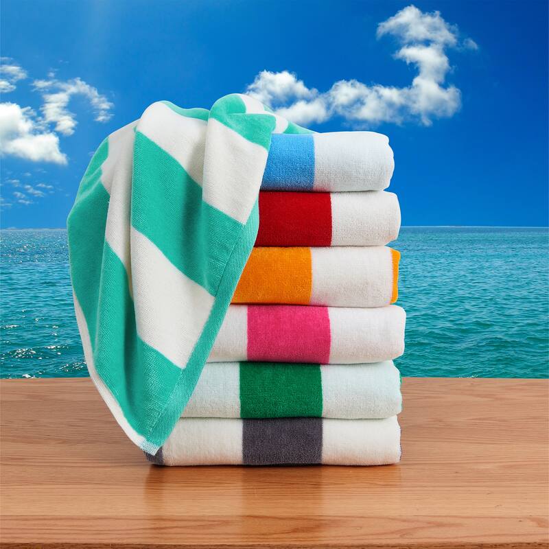 Linery & Co. Cotton Stripe Beach Towel, 4 Pack - 30" x 60"