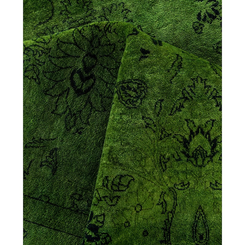 Overdyed One-of-a-Kind Hand-Knotted Area Rug - Green - 8' 3" x 10' 6"