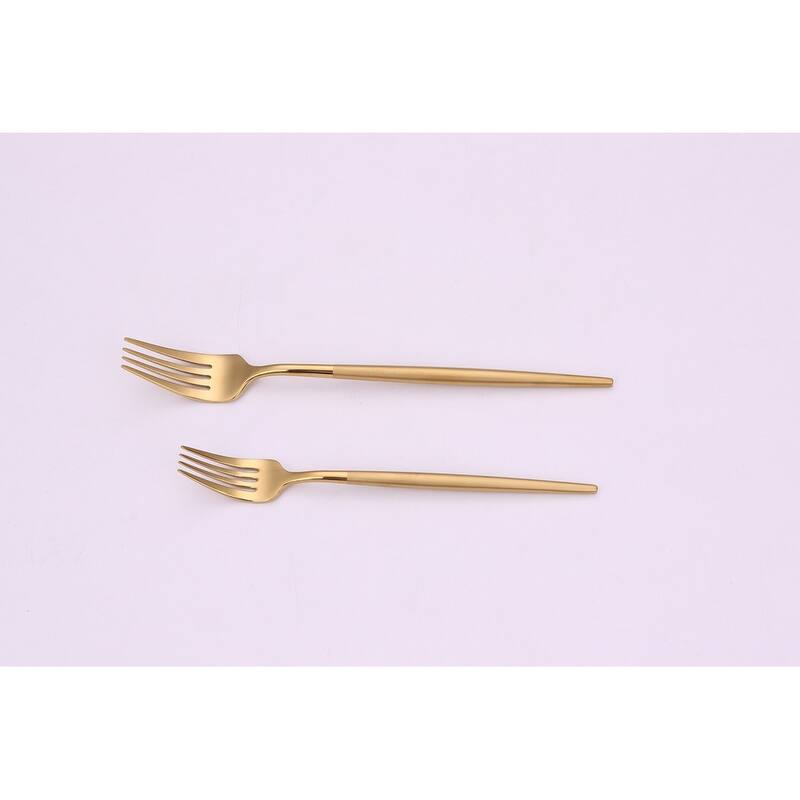 20 Pc Flatware Set Gold With Matte Handles - Service For 4 - 20 Pc