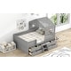 preview thumbnail 17 of 24, Full Size House Low Loft Bed with Four Storage Drawers and Roof Design