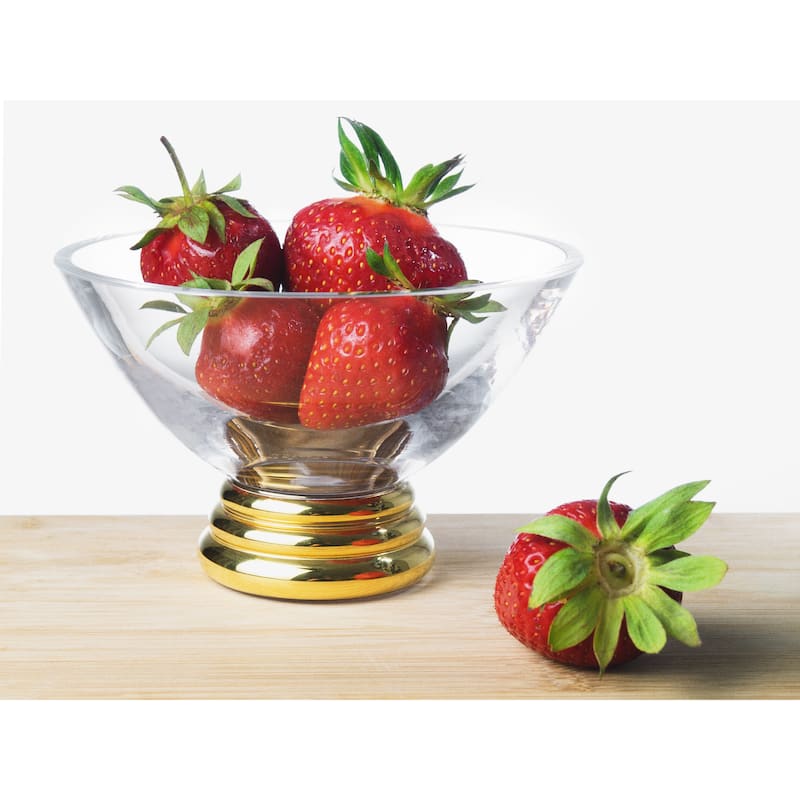 Majestic Gifts Inc. Glass Footed Dessert/ Dip Bowl W/ Gold Base-5" D