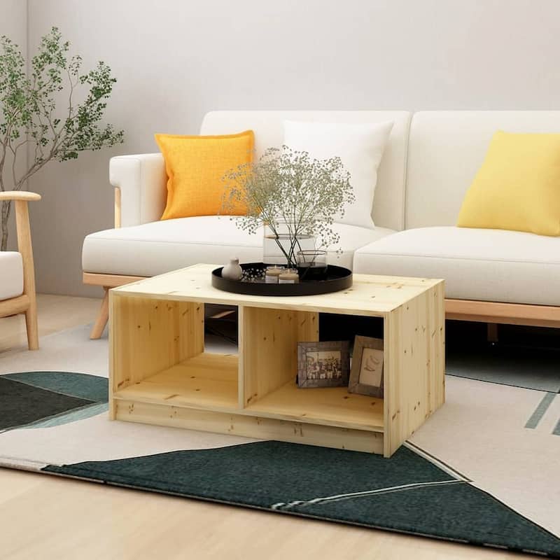 vidaXL Coffee Table 29.5"x19.7"x13.2" Solid Firwood - 29.5" x 19.7" x 13.2"