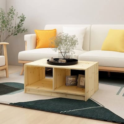 vidaXL Coffee Table 29.5"x19.7"x13.2" Solid Firwood - 29.5" x 19.7" x 13.2"