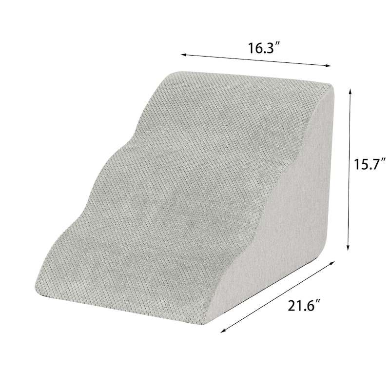 Adeco 3-Tier Dog Stairs Soft Dog Ramp with Removable Cover