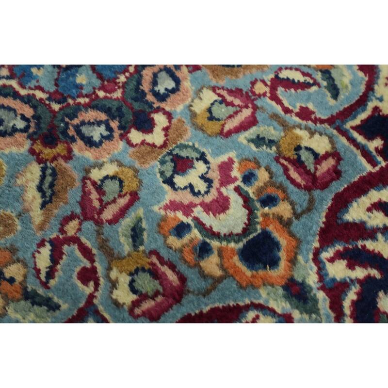 Hand Knotted Oriental 100% Wool Carpet Traditional Floral Red Kerman Area Rug - 19' 4'' X 12' 9''