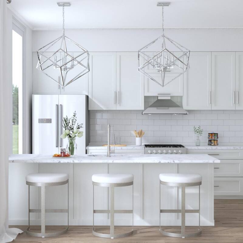 Backless Counter Stool - 26" - Silver and White