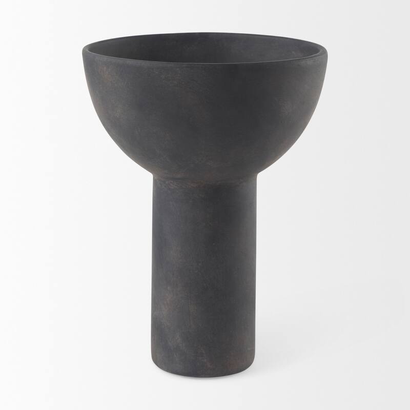 Sariah Black Ceramic Vase (11") - 9.1L x 8.3W x 10.8H
