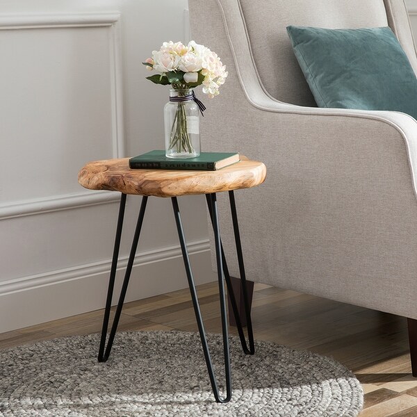 Cedar Roots Naturally Shaped Small Stool and Stand with 3 Hairpin