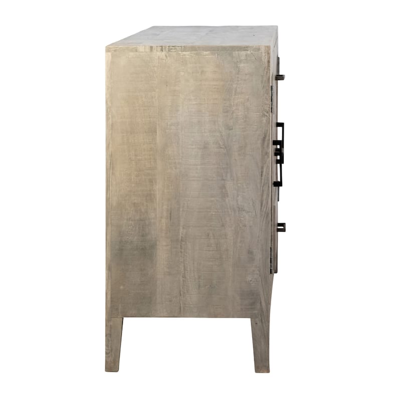Harlow 78-inch Tall Grey Wash Acacia and Glass Display Cabinet
