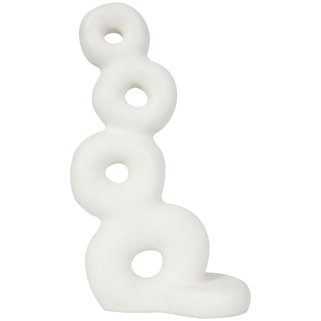 White Resin Stacked Circle Ring Abstract Decorative Sculpture