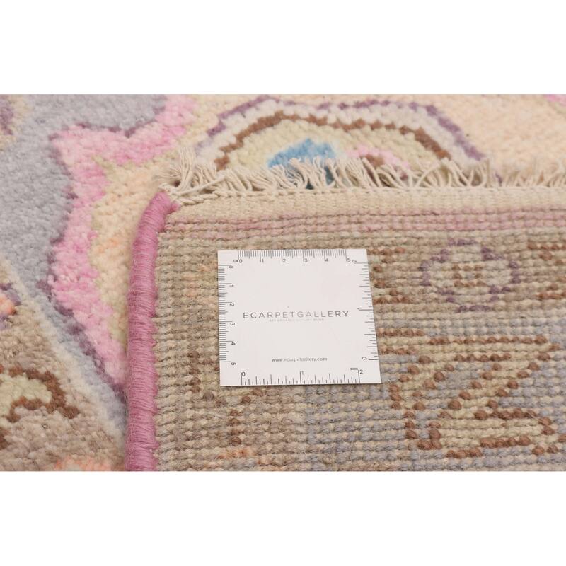 ECARPETGALLERY Hand-knotted Modern Oushak Grey Wool Rug - 2'4 x 8'0
