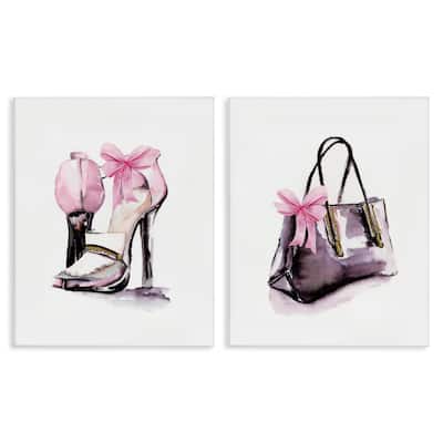 Stupell Luxury Shoes & Handbag Canvas Wall Art Design By Stella Chang (Set of 2)