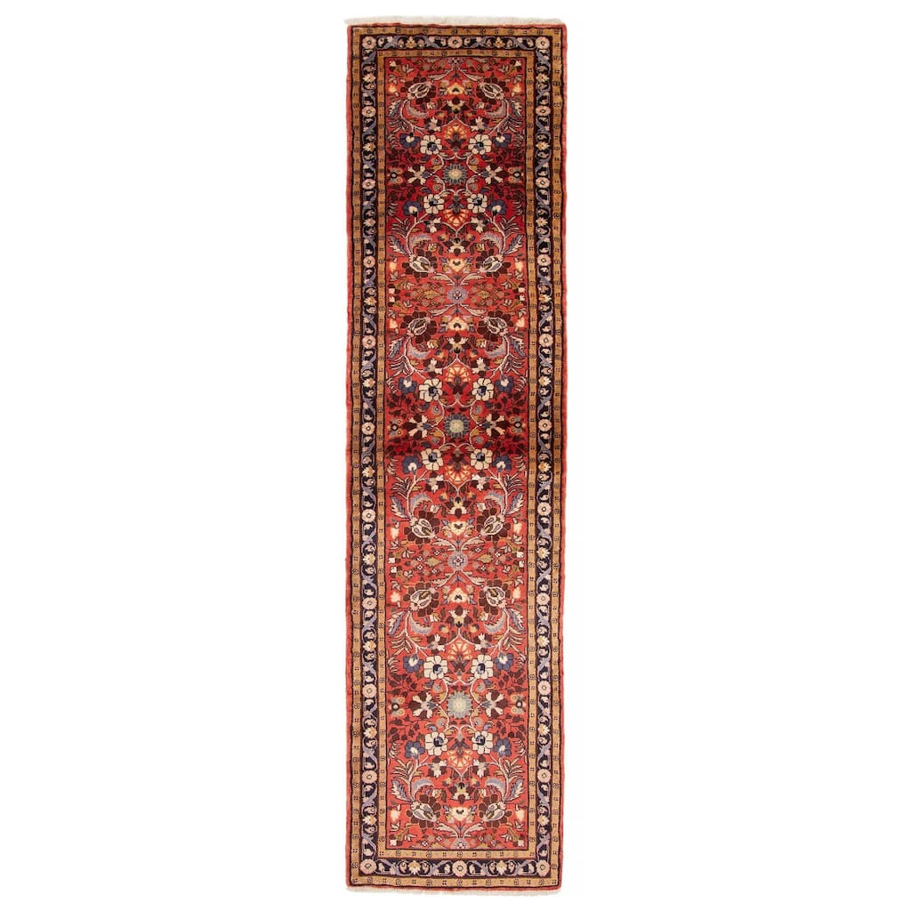 ECARPETGALLERY Hand-knotted Anatolian Red Wool Rug - 2' 8" x 10' 10"