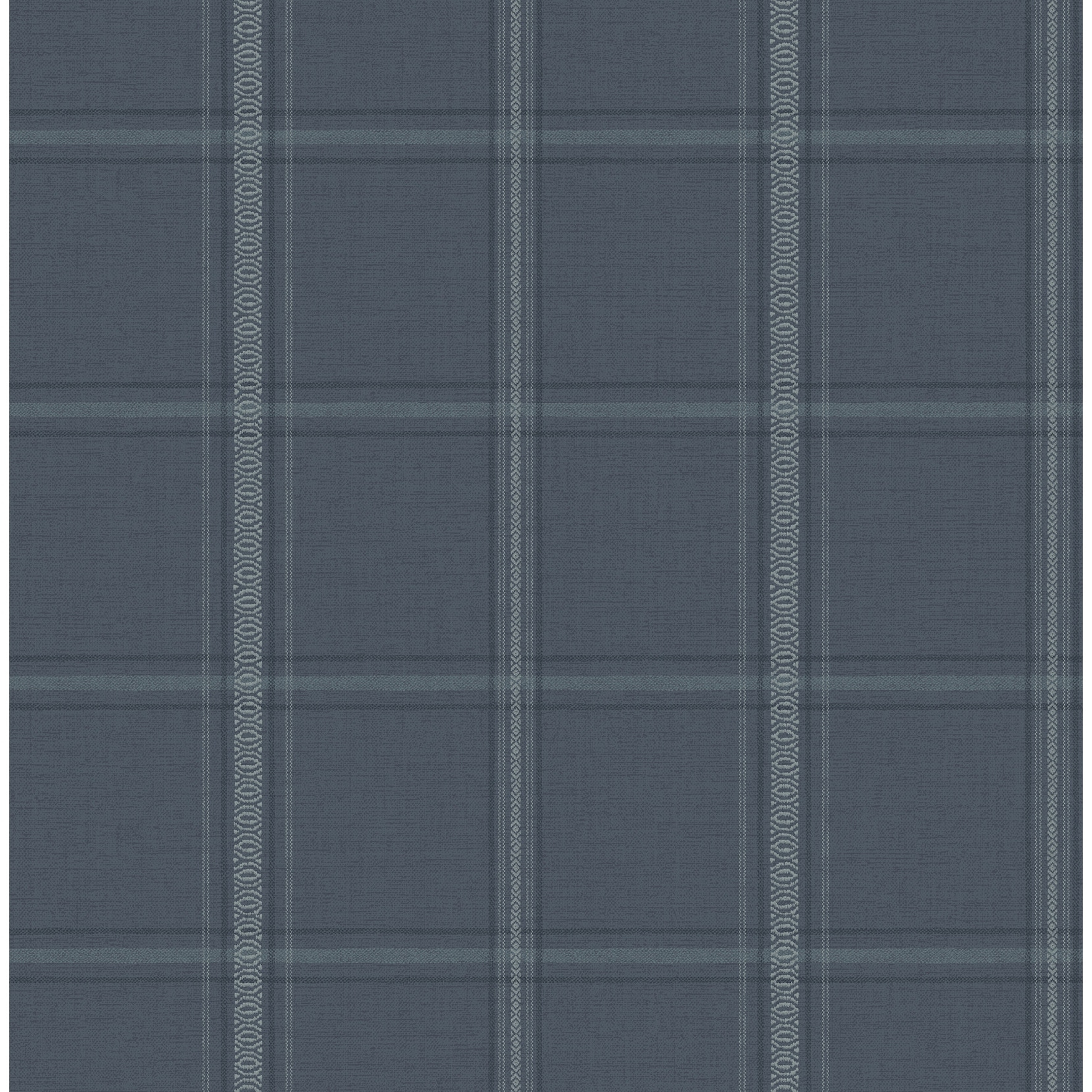 Chesapeake Auberge Dark Blue Plaid Wallpaper