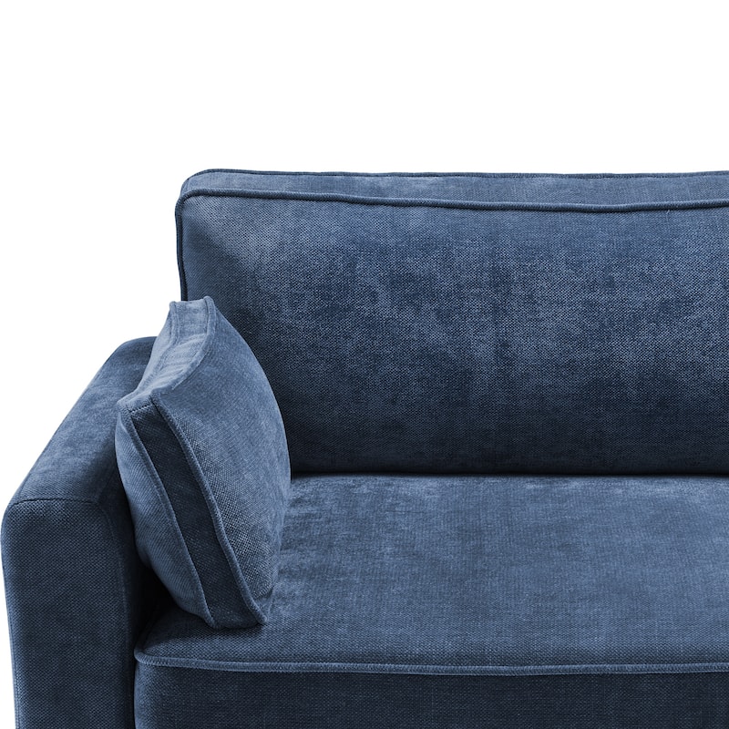 81" Modern Corduroy 3 Seater Sofa, Polyester Rectangle Upholstered Sofa for Livingroom - 81"W X 33"D X 26"H