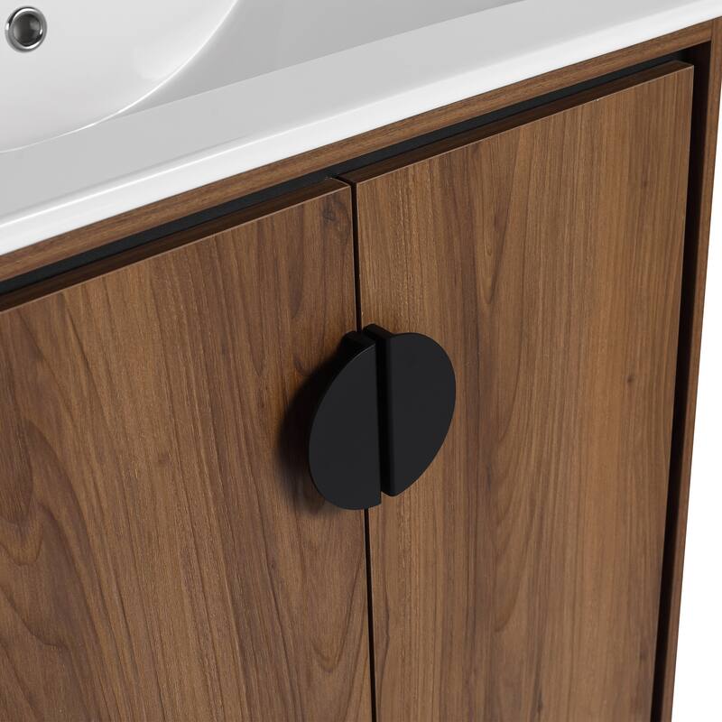 30-Inch Bathroom Vanity with Double Doors, Engineered Wood Cabinet, Floor-to-Ceiling Design, Ample Storage Space