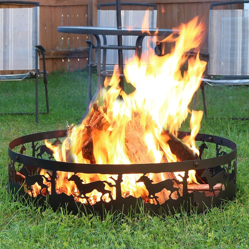 Shop Sunnydaze Heavy Duty Metal Running Horse Fire Pit Campfire