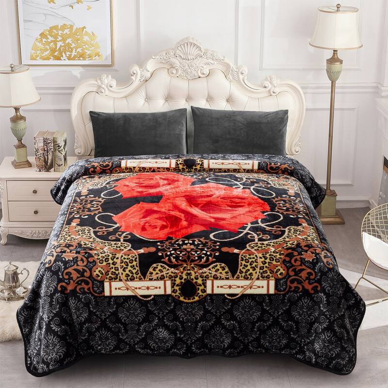 Printed Rachel Plush Blanket 75"x91"