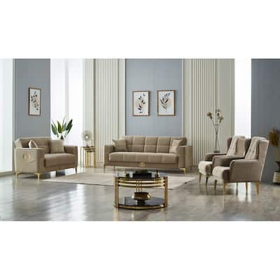 Cad 4-Pieces Comfortable Sleeper Modern One Sofa One Loveseat Two Chair Living Room Set